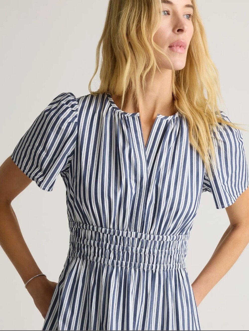 Quince Blue & White Striped Maxi Dress - Picture 4 of 7